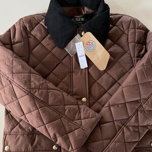 Chocolate Brown J. Crew Heritage quilted Barn Jacket with PrimaLoft
